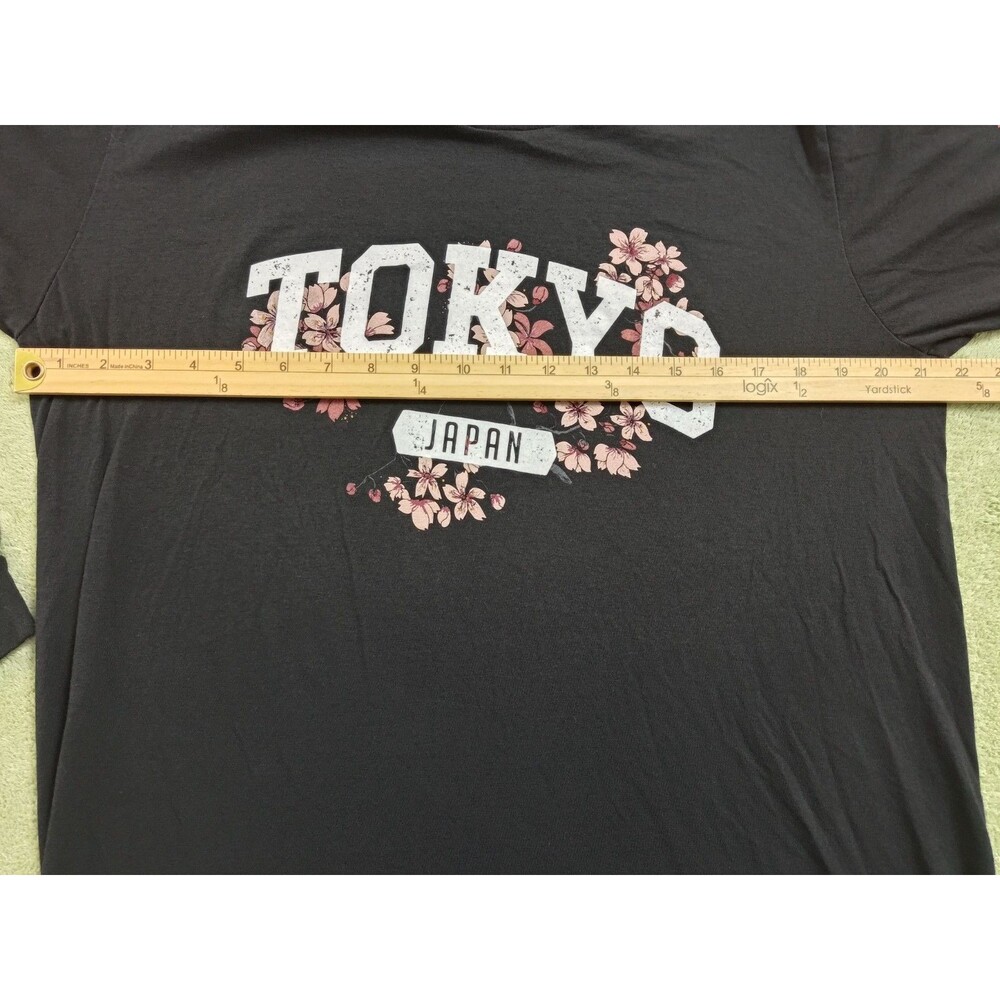 Fashion Nova Men's T-Shirt XXL Gray Tokyo Japan Cherry Blossom Graphic Long Slee - Picture 6 of 10